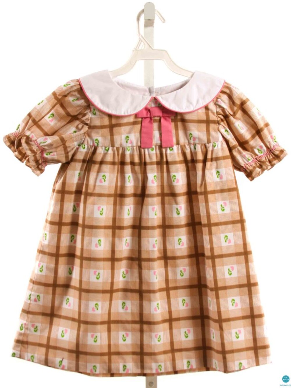 TBBC Beaufort Bonnet Company Pink and White Plaid Dress floral 5T - Picture 3 of 3
